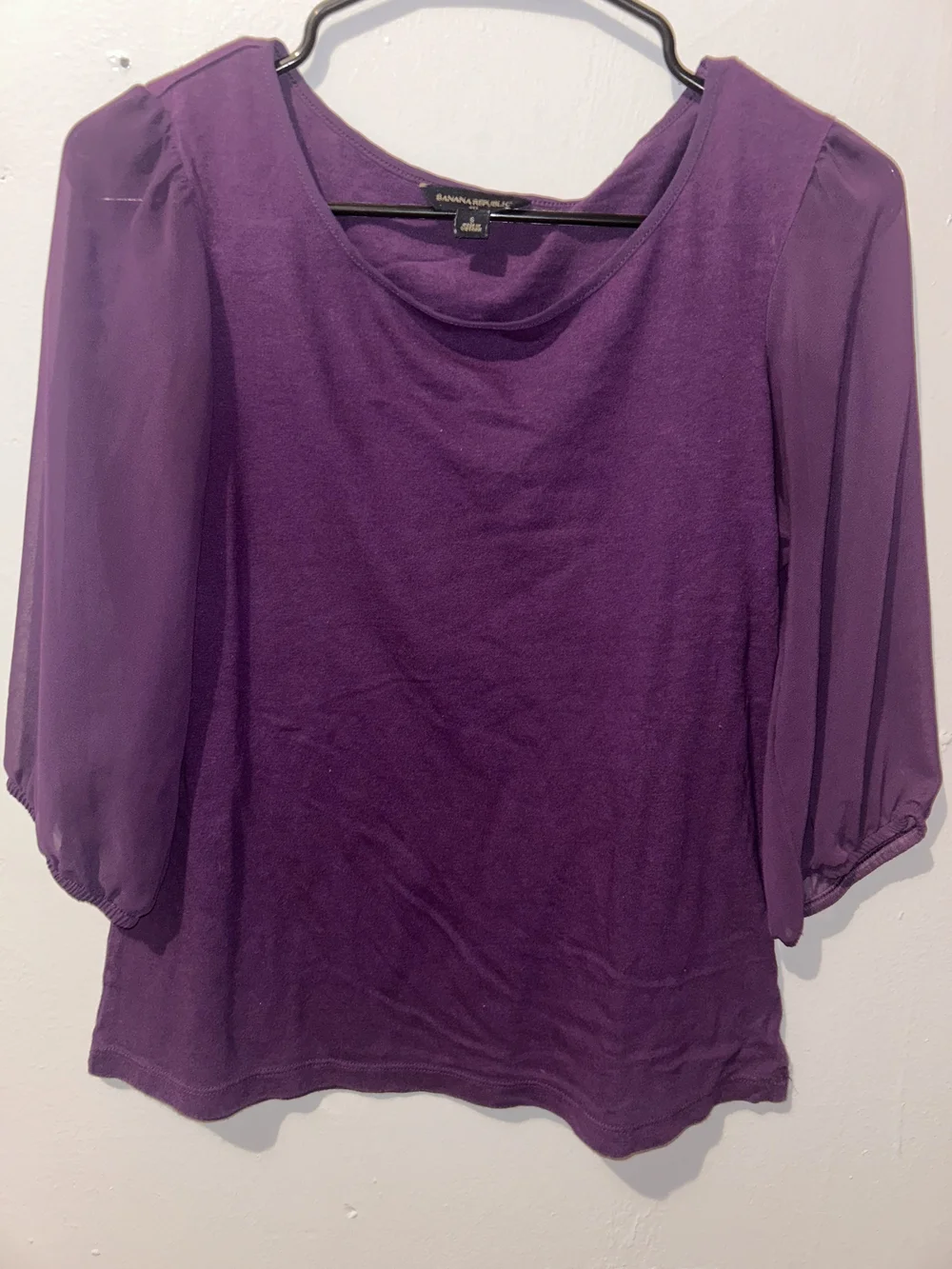 Banana Republic Purple Puff-Sleeve Blouse